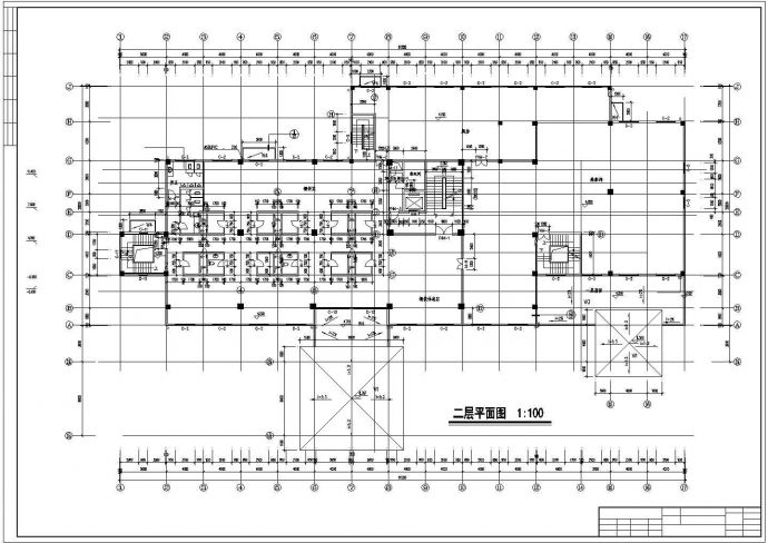 6500平米左右6层框架结构商务大酒店全套建筑设计CAD图纸_图1