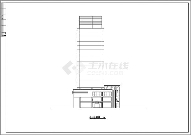 呼和浩特市某商业街1.4万平米18层框架商务酒店平立剖面设计CAD图纸-图一