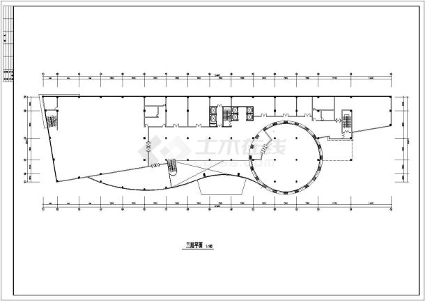 呼和浩特市某商业街1.4万平米18层框架商务酒店平立剖面设计CAD图纸-图二