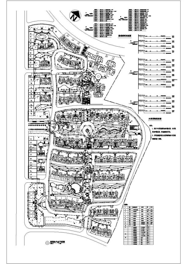 某小区景观电气设计施工cad总图-图一