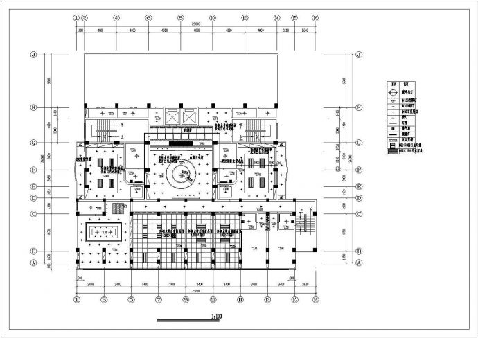 某商业街1.2万平米12层框混结构商务酒店全套平面设计CAD图纸_图1