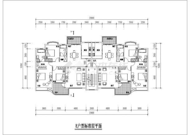 许昌市某新建小区75-145平米左右的热门户型设计CAD图纸（共14张）-图一