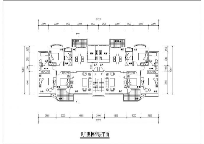 许昌市某新建小区75-145平米左右的热门户型设计CAD图纸（共14张）_图1