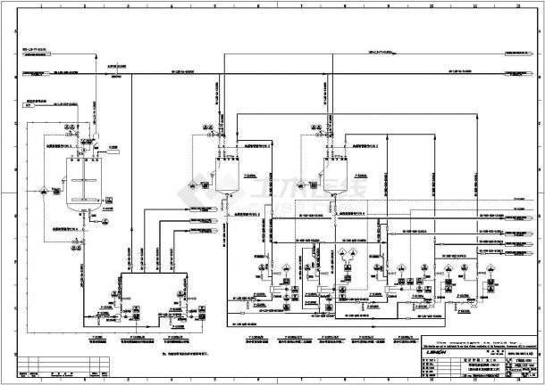 某丁苯胶乳项目主装置工艺区管道仪表流程图cad图纸-图二