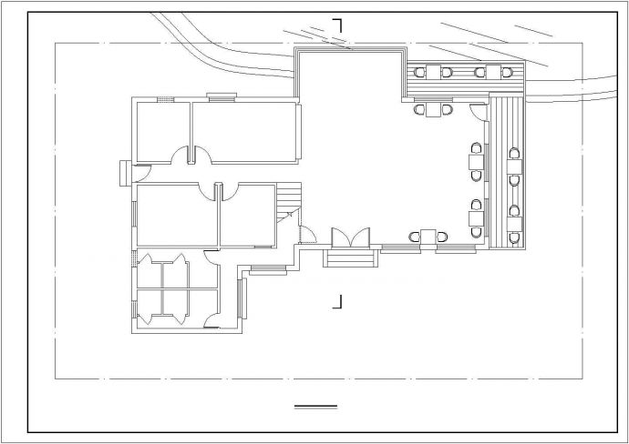 上海某商业街650平米2层框混结构高档餐厅平立剖面设计CAD图纸_图1