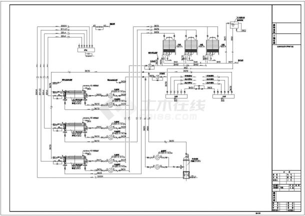 冷冻机房管道流程设计cad施工图纸-图二