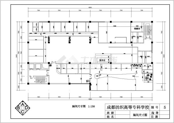 古典风格中餐厅全套装修CAD图-图一