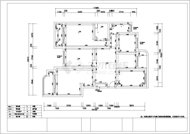 4室2厅的私人住宅室内装修设计cad施工图(欧式田园风格)【DWG JPG】-图二