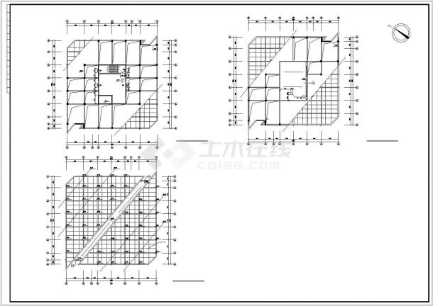 1.7万平米21层框混结构星级酒店平立剖面设计CAD图纸（含机房层）-图一