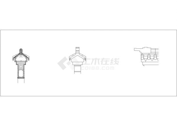 马头墙施工建筑设计cad详图-图二