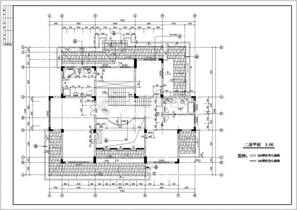 某住宅区两层带地下室别墅建筑设计CAD图-图二