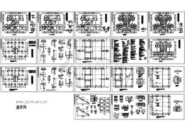 某多层剪力墙结构住宅楼设计cad全套结构施工工程图纸（含设计说明，18张图）-图一