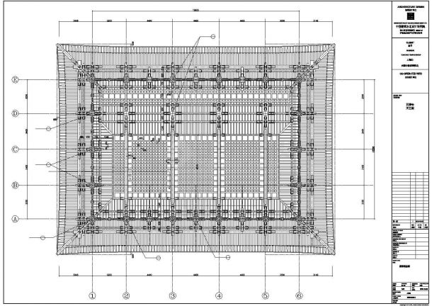 天津某大型寺庙内部天王殿建筑设计CAD图纸-图二