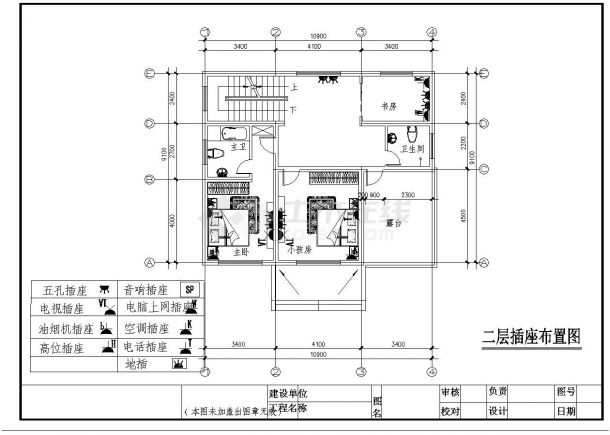 两层独栋别墅全套施工cad图，含效果图-图二