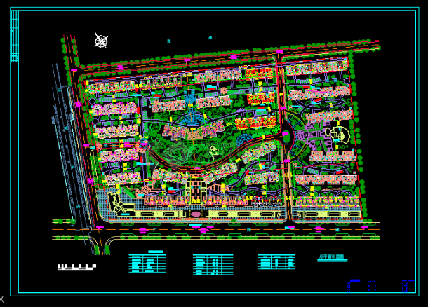 某多层住宅小区（总用地面积82506平方米）规划设计cad总平面施工图（含经济指标）-图一