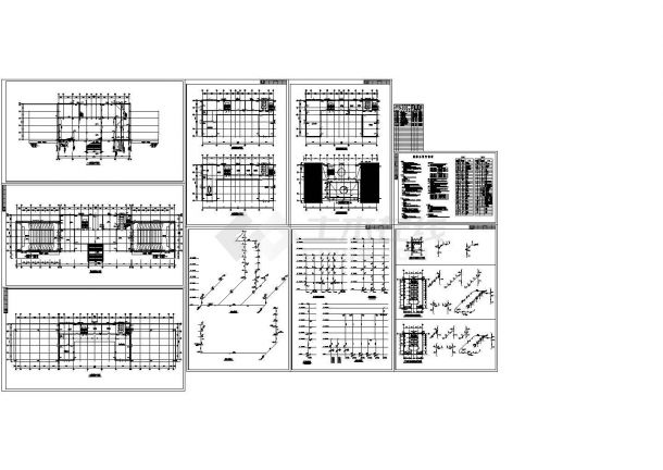 某六层中学行政楼给排水CAD设计图-图一