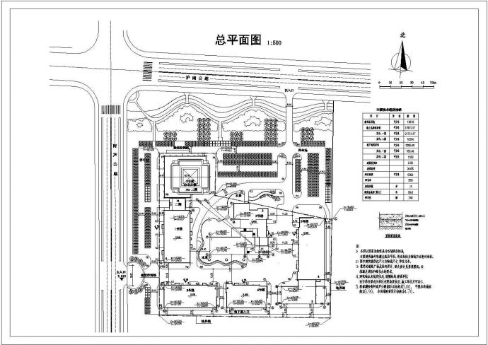 某现代高档多层住宅小区（规划总用地18515平方米）规划设计cad总平面施工图（含技术经济指标）_图1