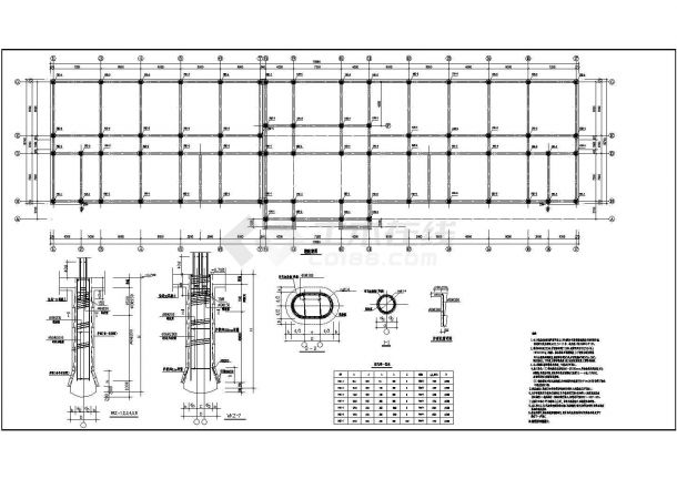 成都某小学教学楼框架钢结构建筑设计CAD施工图纸-图二