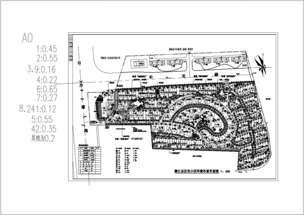 樱之谷住宅小区（总用地面积62641.3平方米）环境规划设计cad总平面布置图（含技术经济指标）-图一