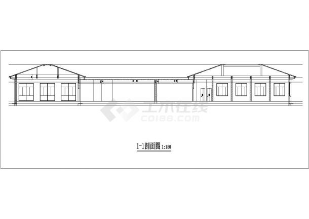 学校食堂建筑施工CAD图纸-图一