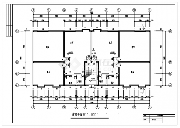 土木工程毕业设计_3400平米某十层钢结构住宅楼建施cad图(含计算书，毕业设计)-图二
