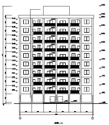 土木工程毕业设计_十层框剪方型结构住宅楼建施cad图(含计算书，毕业设计)-图二