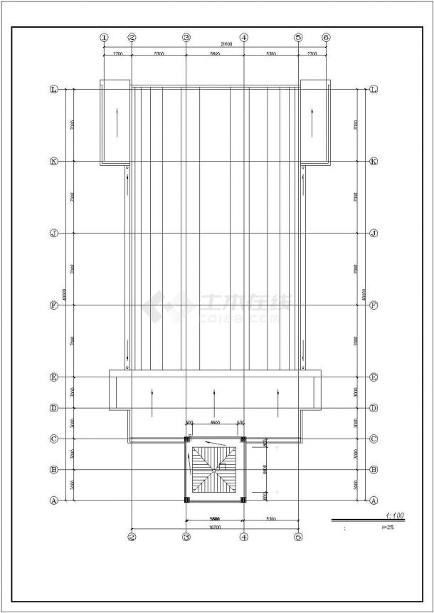 开封市某1500平米4层英式教堂建筑设计CAD图纸-图二