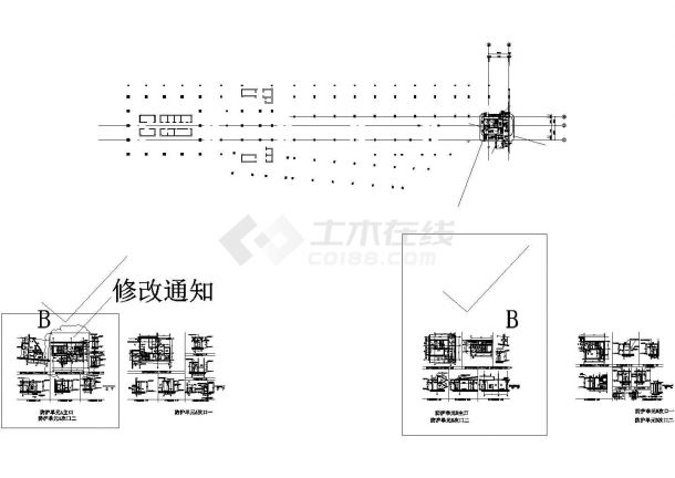 [上海]某四层办公楼建筑cad设计施工图-图二