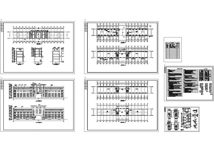 四层1590平米塑料厂仓库建筑设计cad图纸_图1