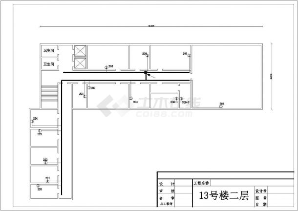 高层综合布线点位cad施工图-图二