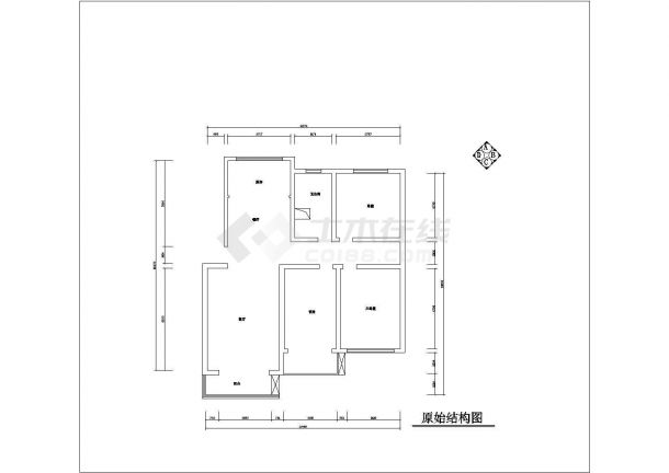 长13米 宽11米 现代红色调风格室内家装设计cad图纸-图一
