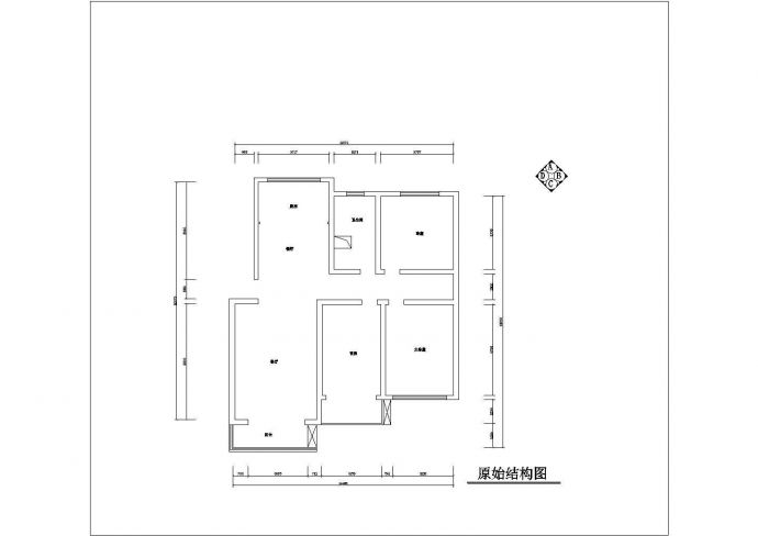长13米 宽11米 现代红色调风格室内家装设计cad图纸_图1