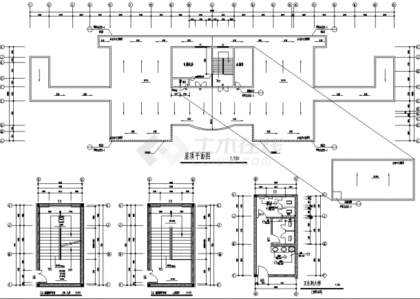 深圳7层医院住院部综合楼建筑设计施工cad图纸-图一