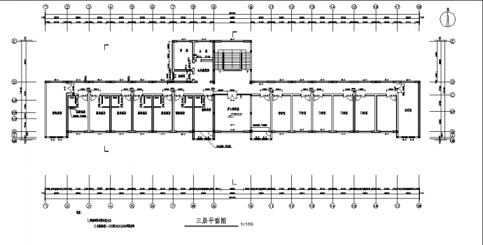 3层1824平方米南京市骨髓医院门诊楼建筑及结构施工cad图纸_图1