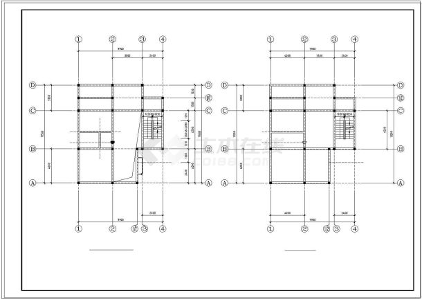 墩头别墅建筑设计CAD施工图纸-图一