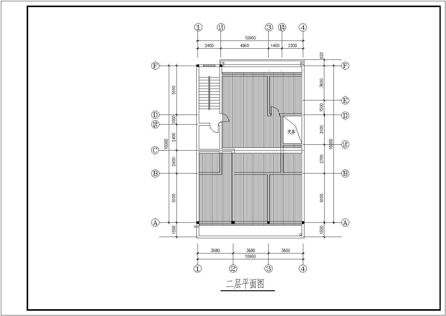 某多层框架结构商住楼设计cad 平面施工图
