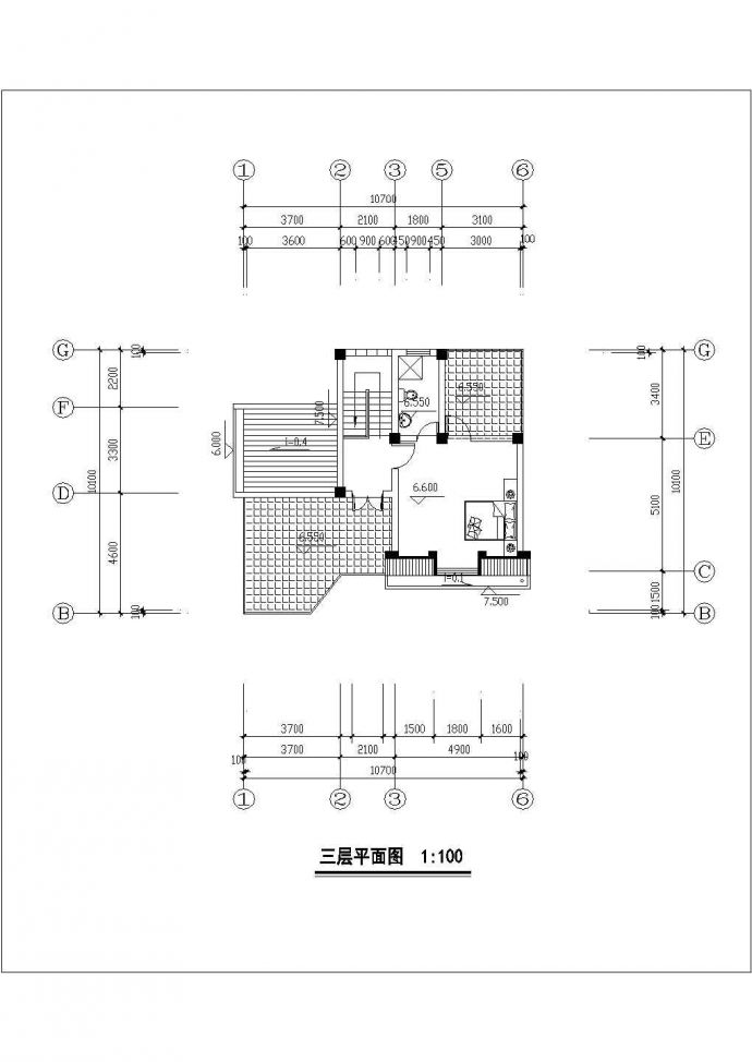 慈溪市前进村325平米3层混合结构单体别墅平立剖面设计CAD图纸_图1
