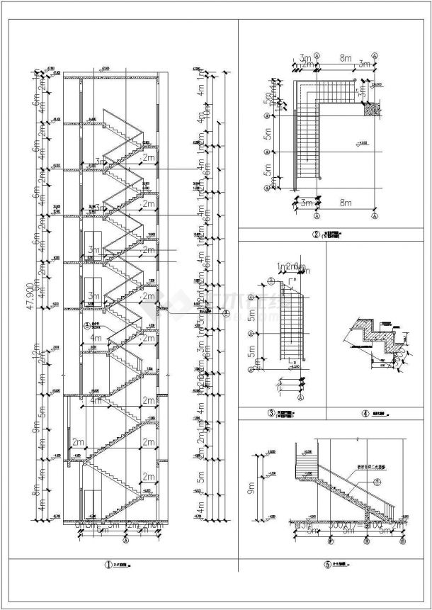 某高层框架结构商住楼设计cad全套建筑施工图（ 含设计说明）-图二