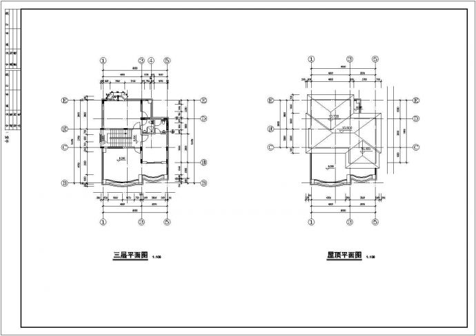 沧州市某现代化村镇315平米3层砖混乡村别墅平立剖面设计CAD图纸_图1