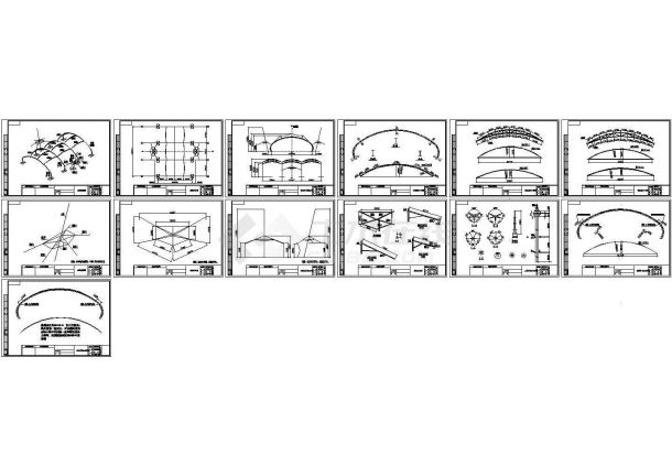 某剧场索膜工程钢结构设计cad全套施工图（甲级院设计，13张图）-图一