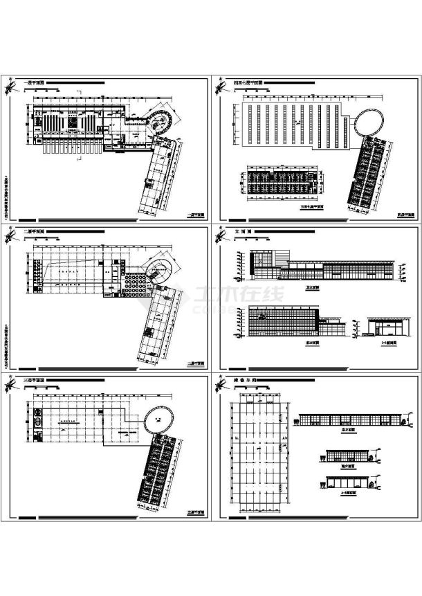 七层市长途汽车站非常实用建筑设计cad图纸-图二