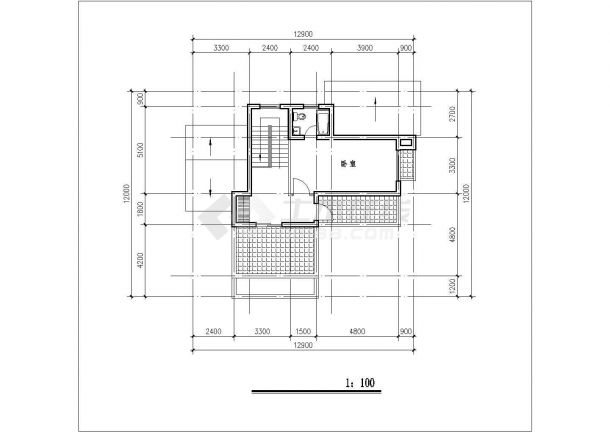 烟台市平安新村280平米3层框混结构新村别墅平立剖面设计CAD图纸-图一