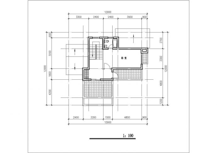 烟台市平安新村280平米3层框混结构新村别墅平立剖面设计CAD图纸_图1