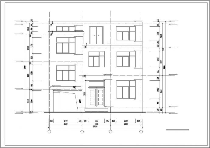 345平米3层框混结构单体欧式别墅平立面设计CAD图纸（含结构图）_图1