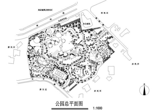 北京县城公园景观CAD方案参考图-图二