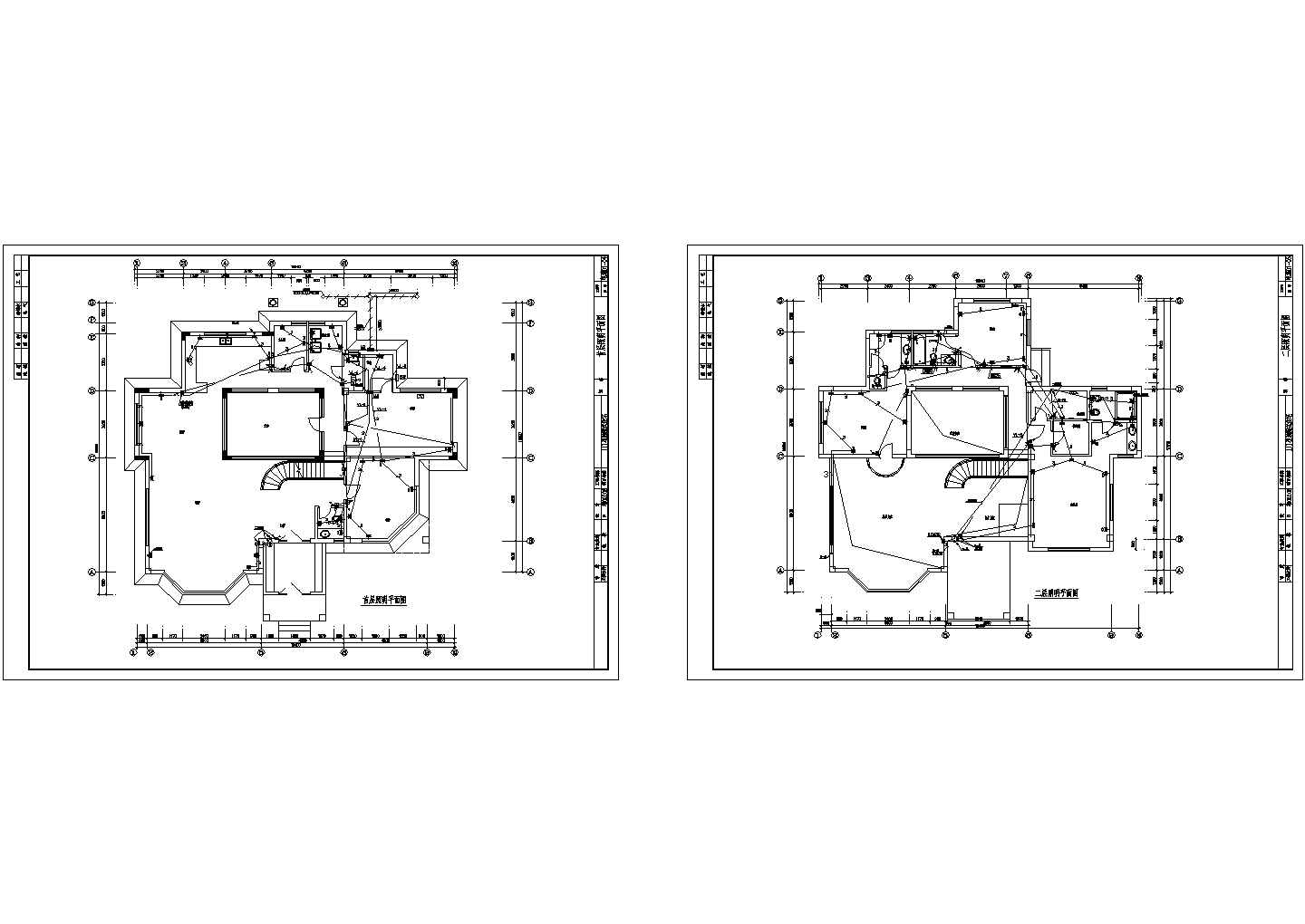 某2层别墅电气cad施工图纸