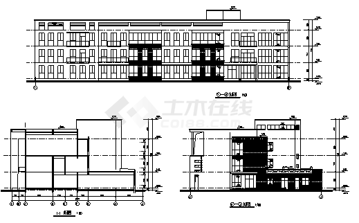 某市某四层西湖花园幼儿园建筑施工cad图-图二