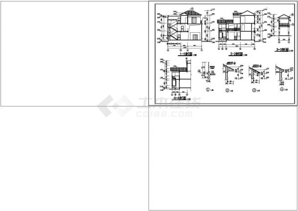 三层美式别墅建筑设计施工图纸-图一