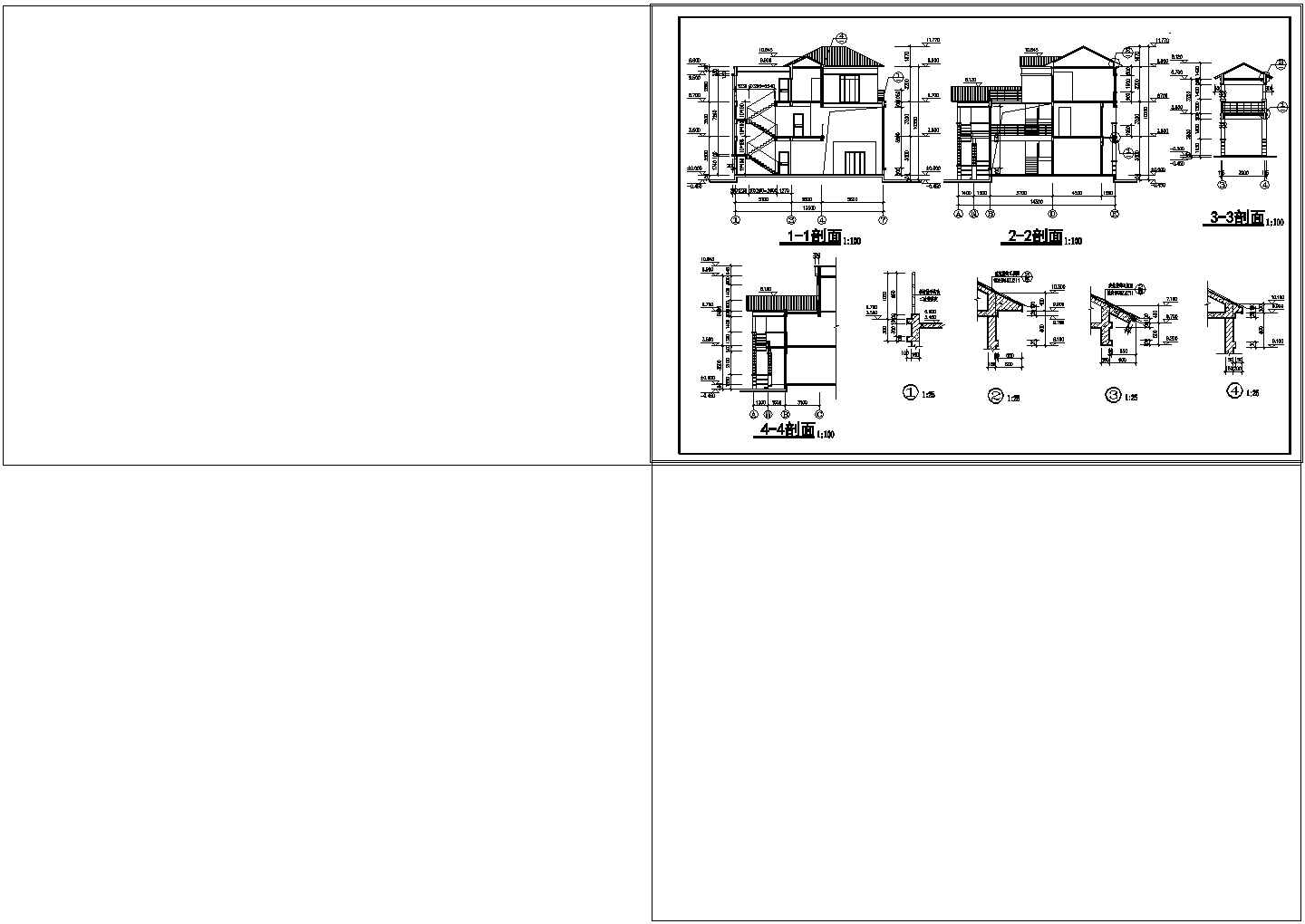 三层美式别墅建筑设计施工图纸