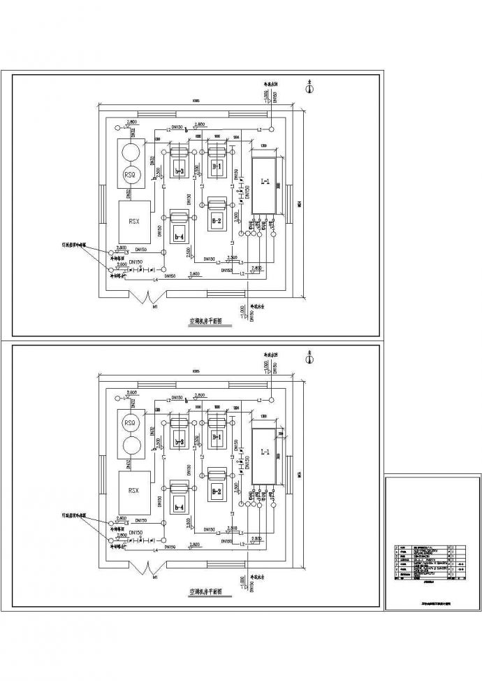 空调机房平面设计cad施工图_图1